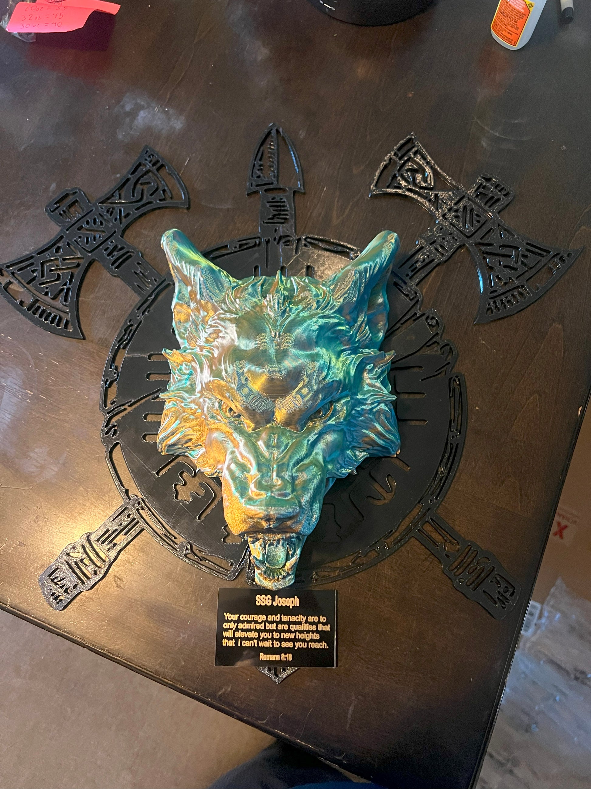 3D Printed Wolf Head Wall Display