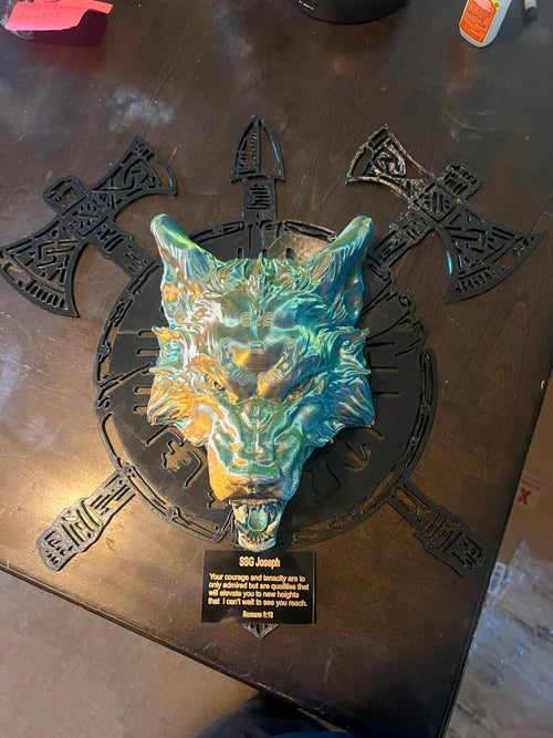 3D Printed Wolf Head Wall Display