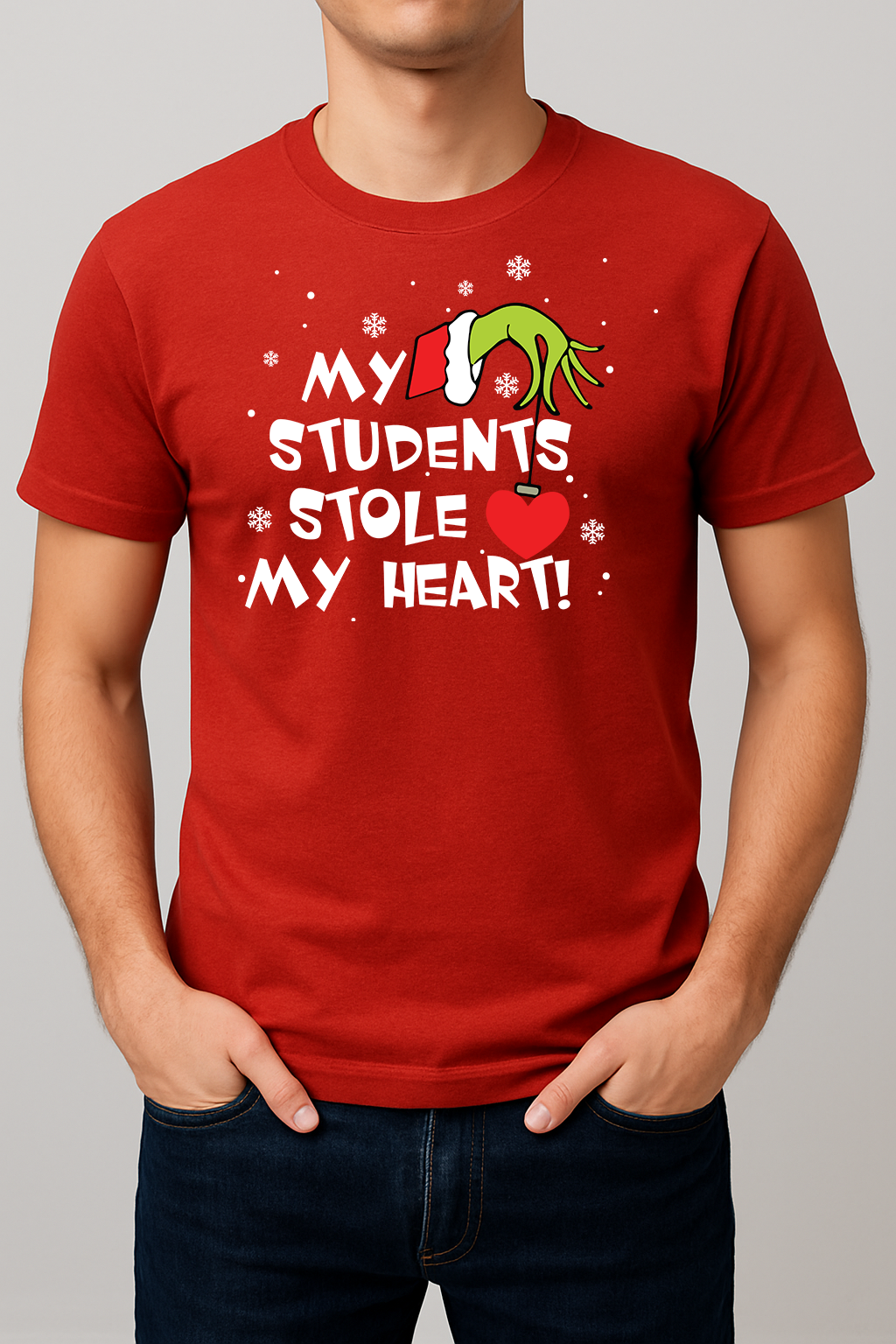 Holiday Teacher Heart Tee