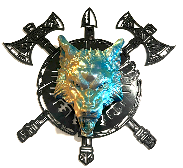 3D Printed Wolf Head Wall Display